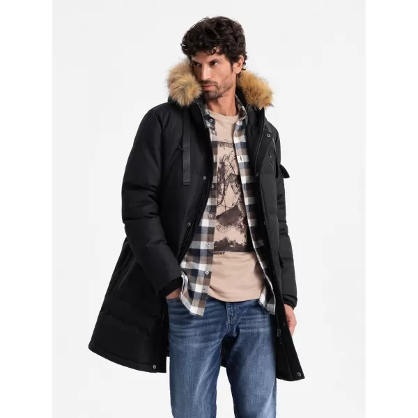  Herren Winterjacke OMBRE OM-JALJ-0182 SCHWARZ 
