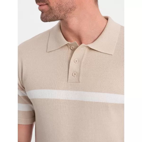  Herren t -Shirt mit einem Kragen OMBRE OM-POSS-0118 BEIGE 