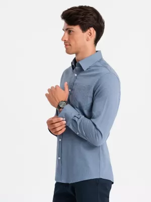 Hemd OMBRE OM-SHCS-0174 BLAU