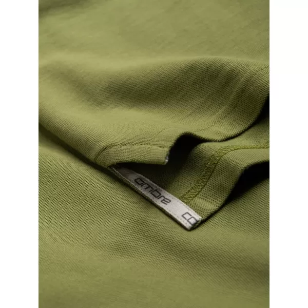  Herren t -Shirt mit einem Kragen OMBRE OM-POBS-0100 OLIVE 