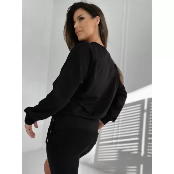  Damen Sweatshirt EDOTI TLR045 SCHWARZ 