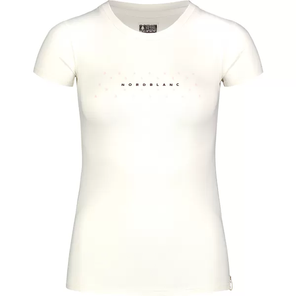  Damen-T-Shirt aus Baumwolle NORDBLANC STICKER NBFLT8146 CREMIG WEIß 