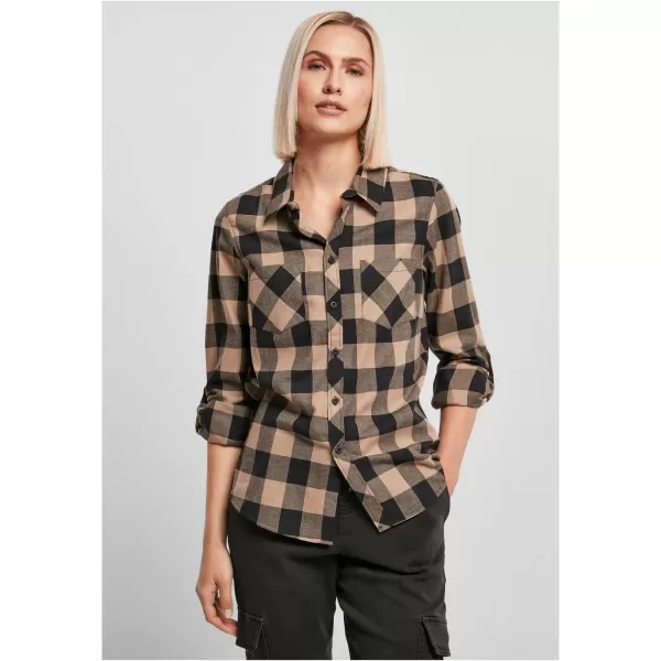  Hemd URBAN CLASSICS TB1280 SCHWARZ/WEICHES TAUPE 