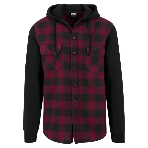  Hemd URBAN CLASSICS TB513 SCHWARZ/BURGUNDER/SCHWARZ 