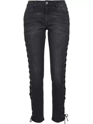 Damenhosen URBAN CLASSICS TB2003 SCHWARZ GEWASCHEN