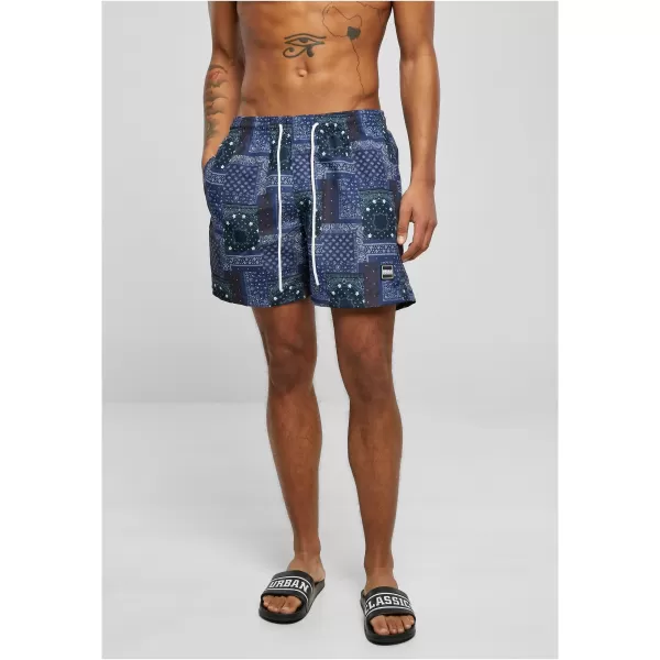  Shorts URBAN CLASSICS TB2679 NAVY BANDANA AOP 