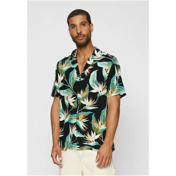  Hemd URBAN CLASSICS TB3506 SCHWARZ/BLÜTE 