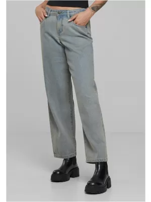 Damenjeans URBAN CLASSICS TB7127 NEU, HELLBLAU, VERSCHMUTZT GEWASCHEN