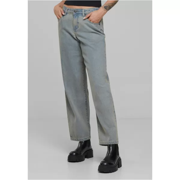  Damenjeans URBAN CLASSICS TB7127 NEU, HELLBLAU, VERSCHMUTZT GEWASCHEN 