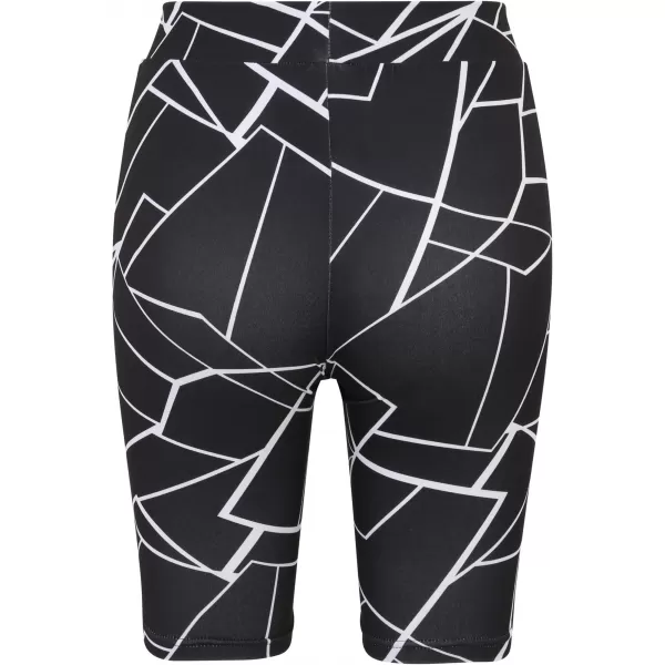 Damenshorts URBAN CLASSICS TB4346A GEOMETRISCHES SCHWARZ/SCHWARZ   2er-Pack 