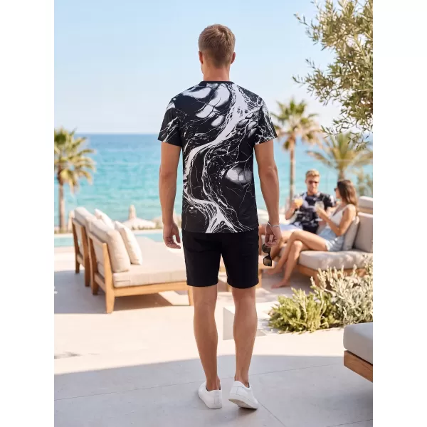  Männer funktionaler T -Shirt Premium ALTISPORT VOJ/ALM071TR01 SCHWARZ UND WEIß 