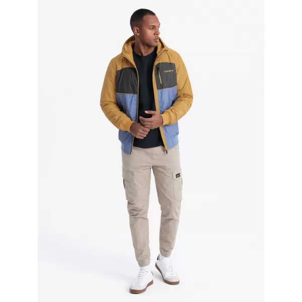  Jacke OMBRE C447 BLAU/DUNKELGRAU/SENF 