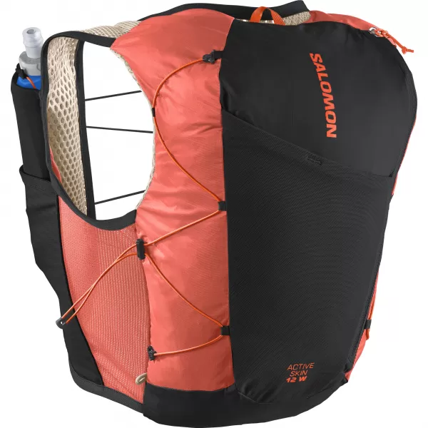  Damenrucksack SALOMON ACTIVE SKIN 12 WOMEN SET LC2663200 EMERGLOW/SCHWARZ 