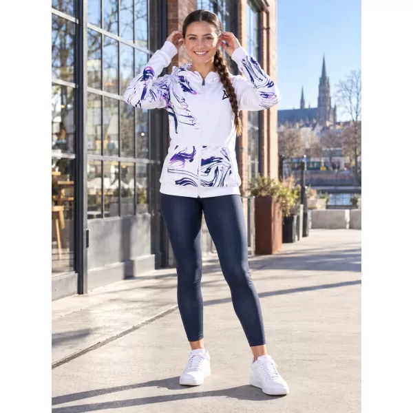 Frauen -Sweatshirt bei Reißverschlussprämie ALTISPORT VOJ/ALW064MI02 WEIß -VIOLETT 