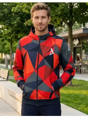 Herren -Sweatshirt auf Reißverschlussprämie ALTISPORT VOJ/ALM007MI02 ROT
