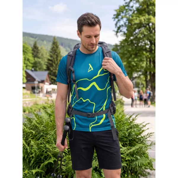  Männer funktionaler T -Shirt Premium ALTISPORT VOJ/ALM073TR01 MARINE-FLUO GELB 