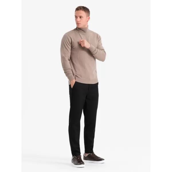  Herrenpullover OMBRE OM-SWTN-0127 DUNKLER BEIGE 
