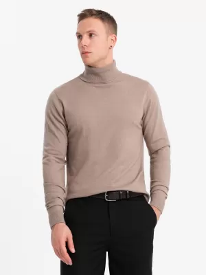 Herrenpullover OMBRE OM-SWTN-0127 DUNKLER BEIGE