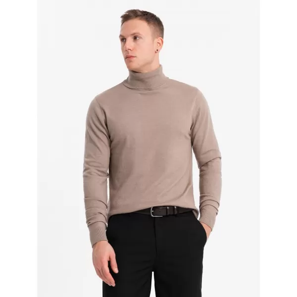  Herrenpullover OMBRE OM-SWTN-0127 DUNKLER BEIGE 