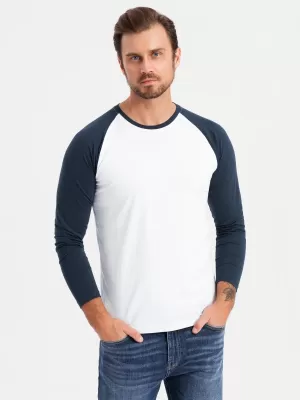 Hemd OMBRE OM-LSCL-0105 WEIß UND MARINE