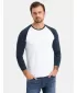 Hemd OMBRE OM-LSCL-0105 WEIß UND MARINE