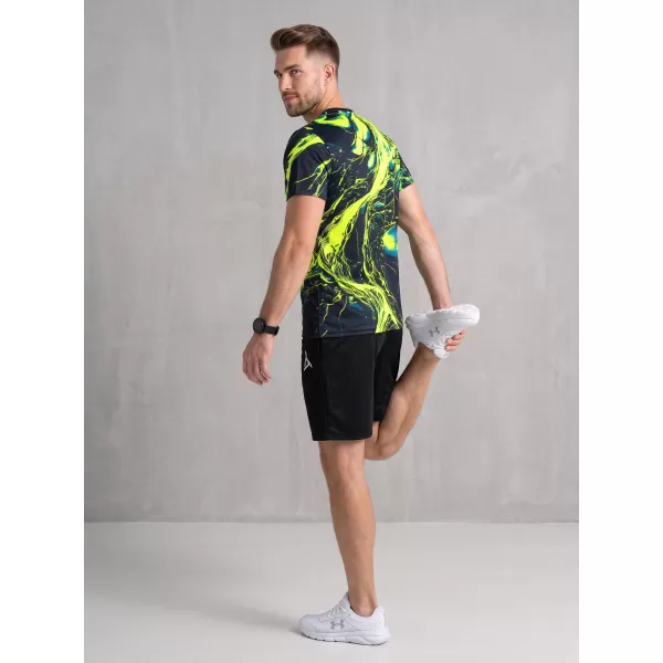  Männer funktionaler T -Shirt Premium ALTISPORT VOJ/ALM071TR01 MARINE-GELB 