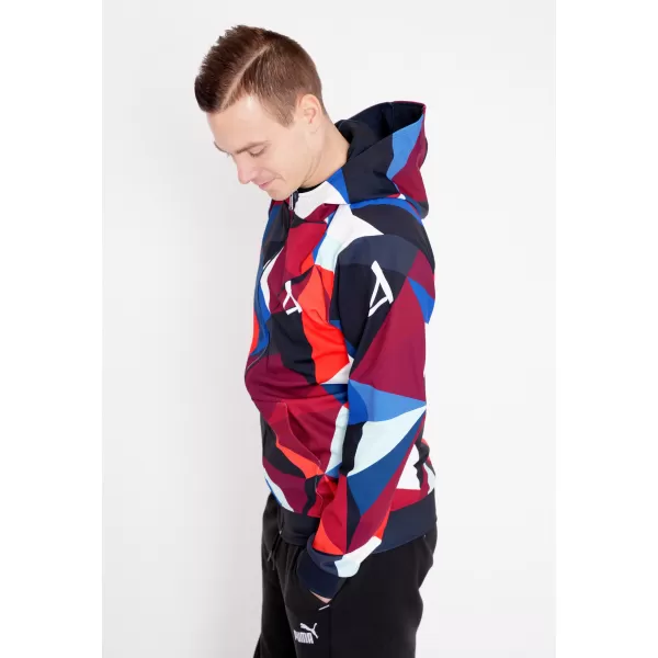  Herren -Sweatshirt auf Reißverschlussprämie ALTISPORT VOJ/ALM007MI02 MARINEBLAU/ROT 