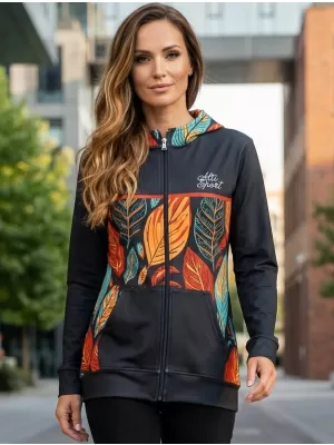 Frauen -Sweatshirt bei Reißverschlussprämie ALTISPORT VOJ/ALW061MI02 ORANGE/BLAU