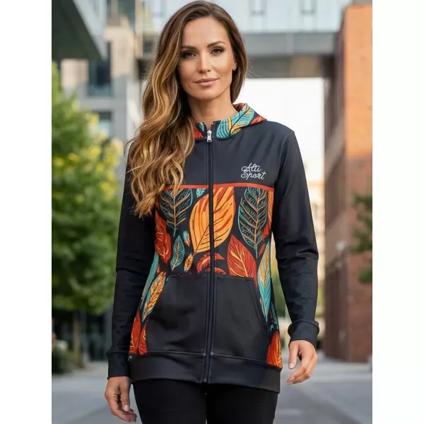  Frauen -Sweatshirt bei Reißverschlussprämie ALTISPORT VOJ/ALW061MI02 ORANGE/BLAU 