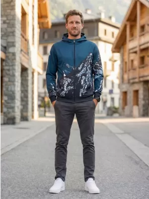 Herren -Sweatshirt auf Reißverschlussprämie ALTISPORT VOJ/ALM059MI02 MARINE