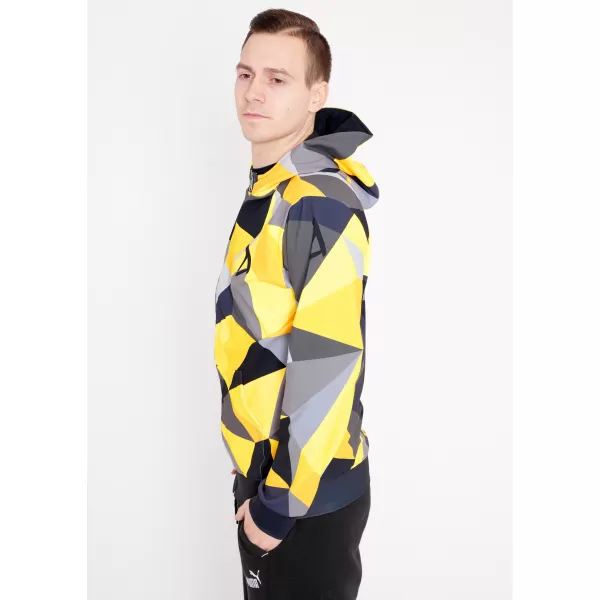  Herren -Sweatshirt auf Reißverschlussprämie ALTISPORT VOJ/ALM007MI02 SCHWARZ -AUSGELB 