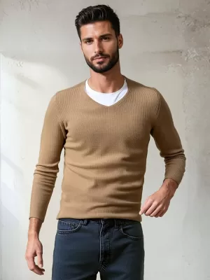 Herrenpullover DSTREET WX2306 KARAMELL