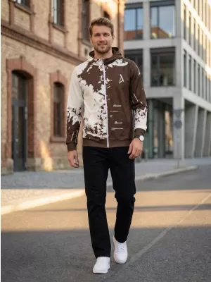 Herren -Sweatshirt auf Reißverschlussprämie ALTISPORT VOJ/ALM057MI02 BRAUN