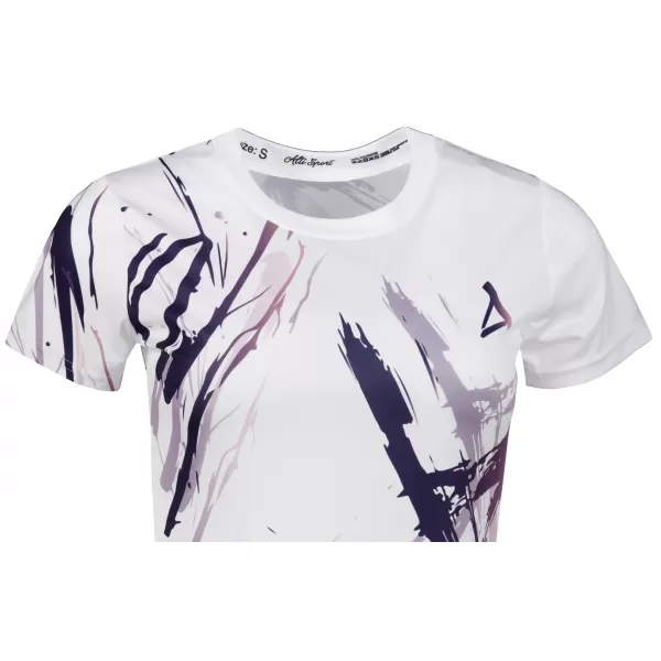  Frauenfunktional T -Shirt Premium ALTISPORT VOJ/ALW074TR01 WEIß -VIOLETT 