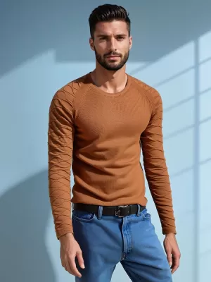 Herrenpullover DSTREET WX2289 KAMEL