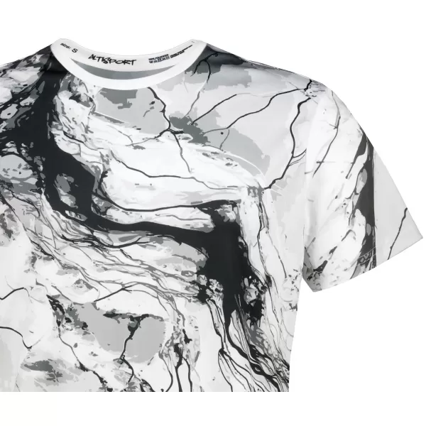  Männer funktionaler T -Shirt Premium ALTISPORT VOJ/ALM071TR01 WEIß -UND -SCHWARZ 
