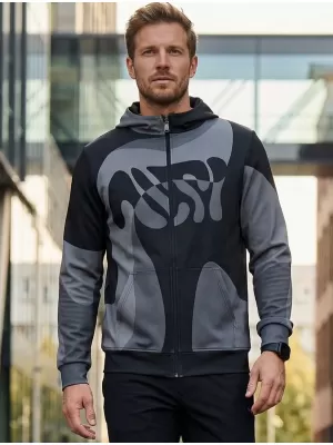 Herren -Sweatshirt auf Reißverschlussprämie ALTISPORT VOJ/ALM056MI02 SCHWARZ