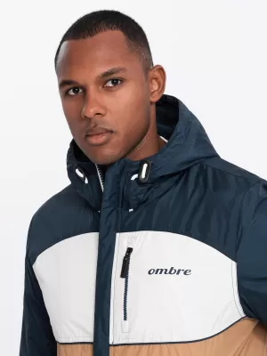 Jacke OMBRE C447 WEIß/DUNKELBLAU/BRAUN