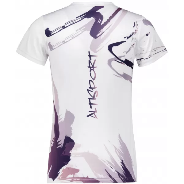  Frauenfunktional T -Shirt Premium ALTISPORT VOJ/ALW074TR01 WEIß -VIOLETT 