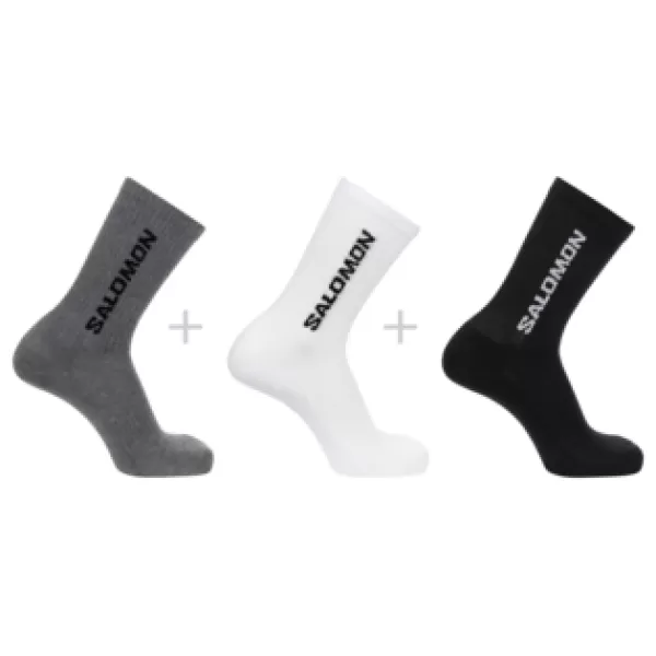  Socken SALOMON EVERYDAY CREW 3-PACK LC2086200 SCHWARZ/WEIß/HONIGGRAU MELIERT 
