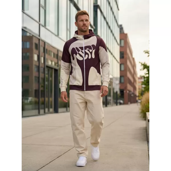  Herren -Sweatshirt auf Reißverschlussprämie ALTISPORT VOJ/ALM056MI02 BEIGE/ROT 