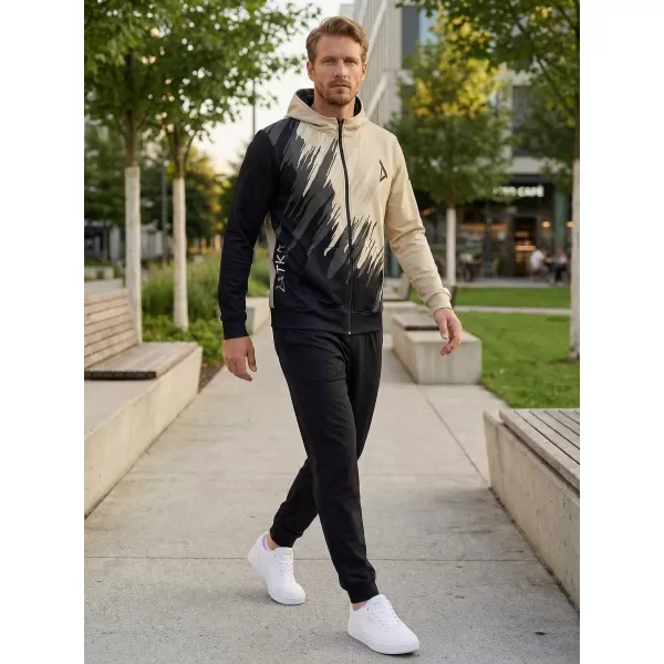  Herren -Sweatshirt auf Reißverschlussprämie ALTISPORT VOJ/ALM006MI02 SCHWARZ -BROWN 