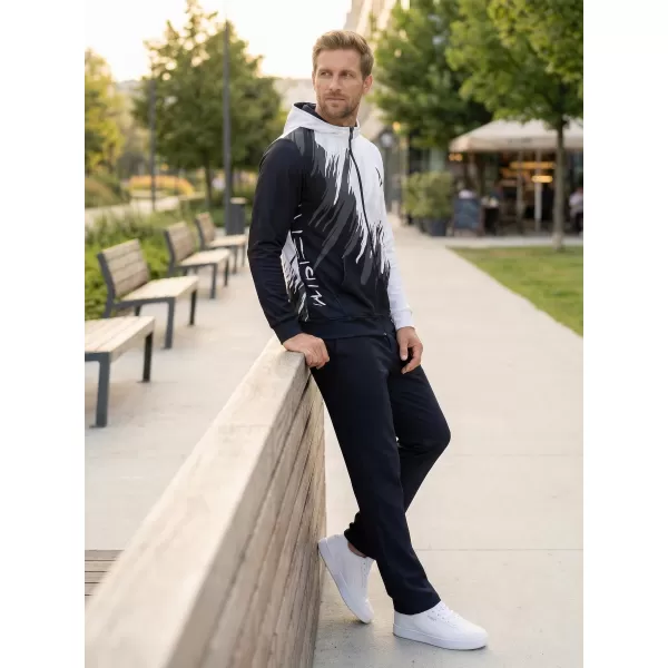  Herren -Sweatshirt auf Reißverschlussprämie ALTISPORT VOJ/ALM006MI02 SCHWARZ UND WEIß 