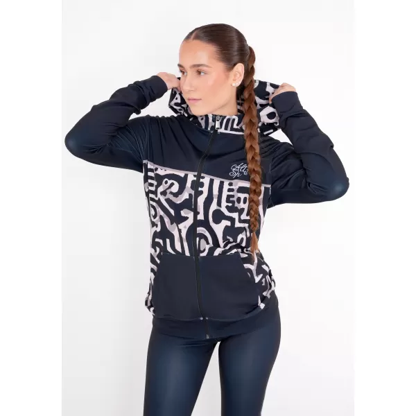  Frauen -Sweatshirt bei Reißverschlussprämie ALTISPORT VOJ/ALW060MI02 SCHWARZ -BROWN 
