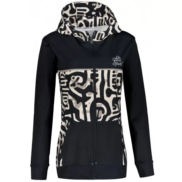  Frauen -Sweatshirt bei Reißverschlussprämie ALTISPORT VOJ/ALW060MI02 SCHWARZ -BROWN 
