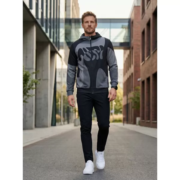  Herren -Sweatshirt auf Reißverschlussprämie ALTISPORT VOJ/ALM056MI02 SCHWARZ 