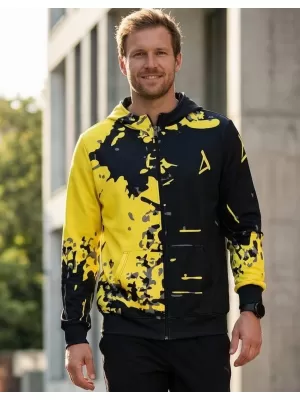 Herren -Sweatshirt auf Reißverschlussprämie ALTISPORT VOJ/ALM057MI02 FLUO GELB