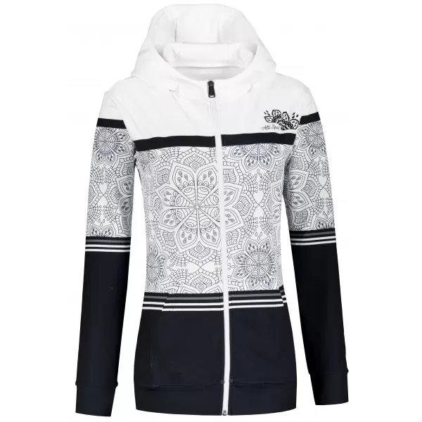  Frauen -Sweatshirt bei Reißverschlussprämie ALTISPORT VOJ/ALW023MI02 SCHWARZ UND WEIß 