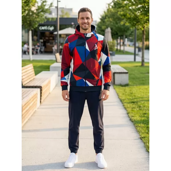  Herren -Sweatshirt auf Reißverschlussprämie ALTISPORT VOJ/ALM007MI02 MARINEBLAU/ROT 