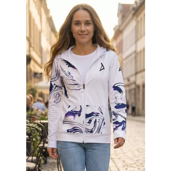  Frauen -Sweatshirt bei Reißverschlussprämie ALTISPORT VOJ/ALW064MI02 WEIß -VIOLETT 